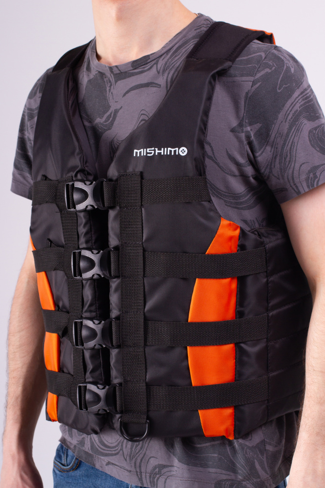Жилет спасательный MISHIMO PRO Премиум качества Черно-оранжевый в Петропавловске-Камчатском