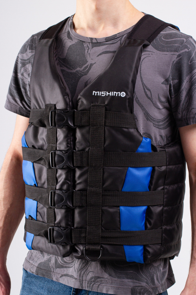 Жилет спасательный MISHIMO PRO Премиум качества Черно-синий в Петропавловске-Камчатском