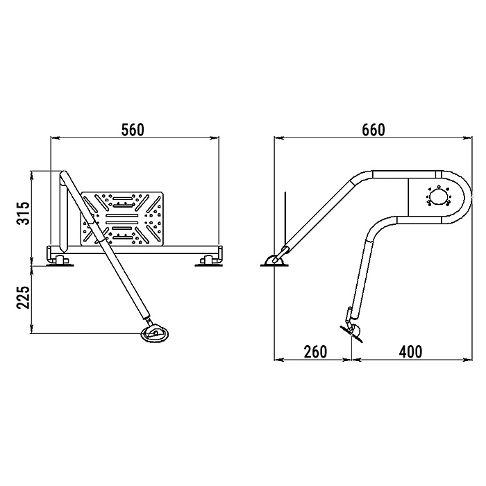 Стойка рулевая с креплением на баллон надувной лодки 25мм в Петропавловске-Камчатском