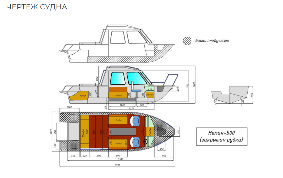 Алюминиевый катер Неман-500 (закрытая рубка) в Петропавловске-Камчатском