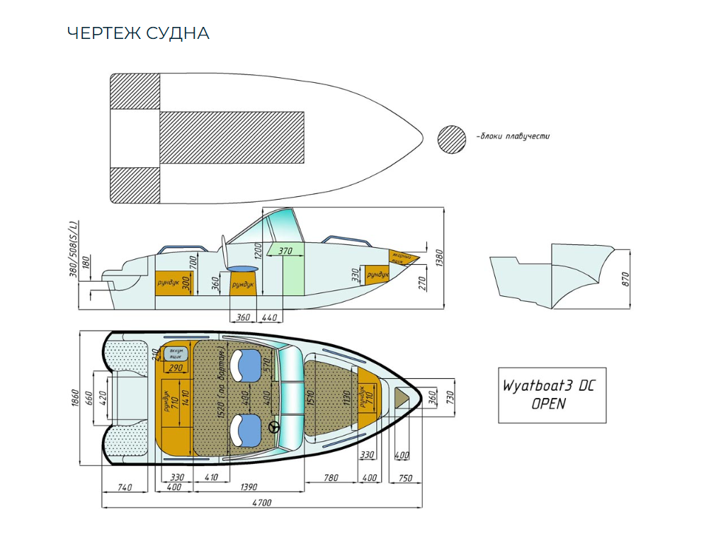 Стеклопластиковый катер Wyatboat-3 DC Open в Петропавловске-Камчатском