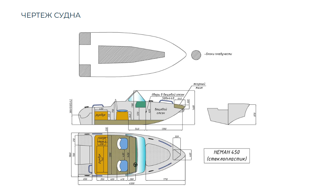 Стеклопластиковый катер Neman-450 в Петропавловске-Камчатском
