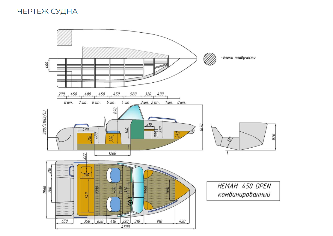 Комбинированный катер Neman-450 Open в Петропавловске-Камчатском