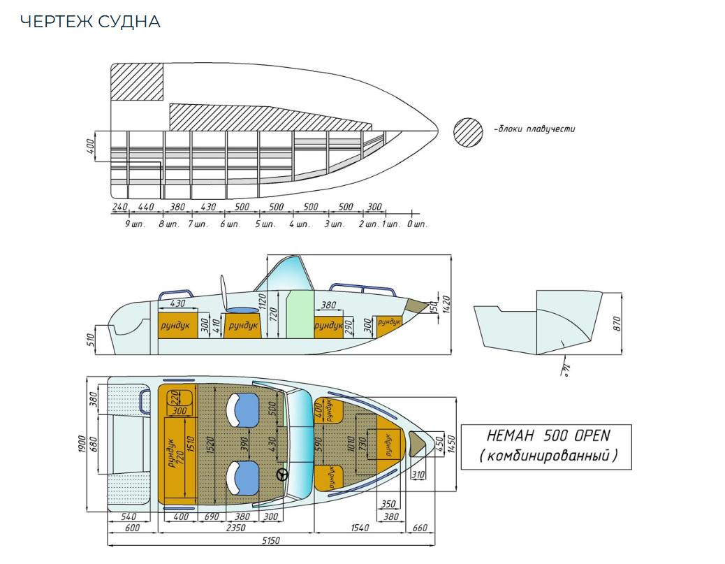 Комбинированный катер Neman-500 Open в Петропавловске-Камчатском