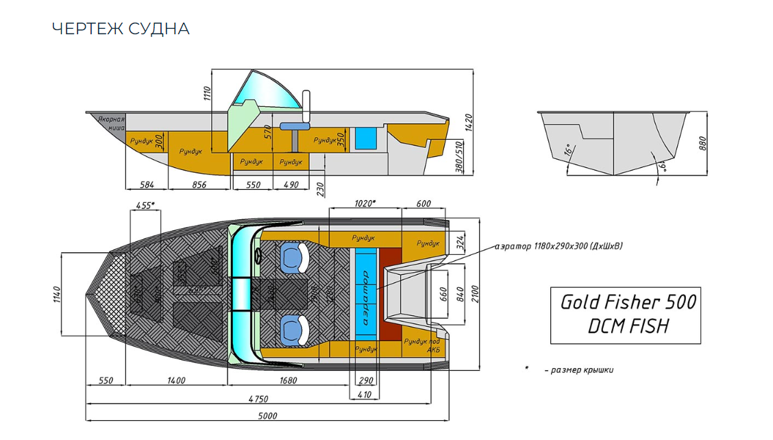 Алюминиевый катер Gold Fisher 500 DCM FISH в Петропавловске-Камчатском