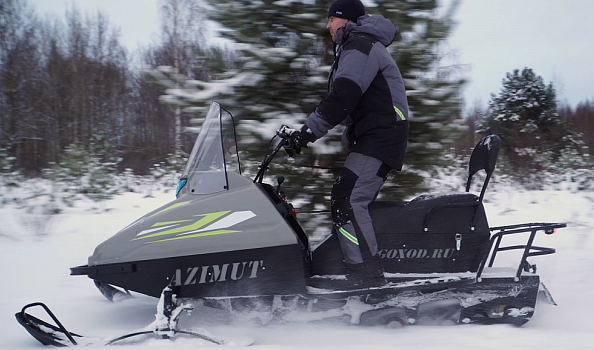 Миниснегоход Бурлак Азимут 20 л.с. , эл.запуск, реверс, тормоз гидравл, капот серый в Петропавловске-Камчатском