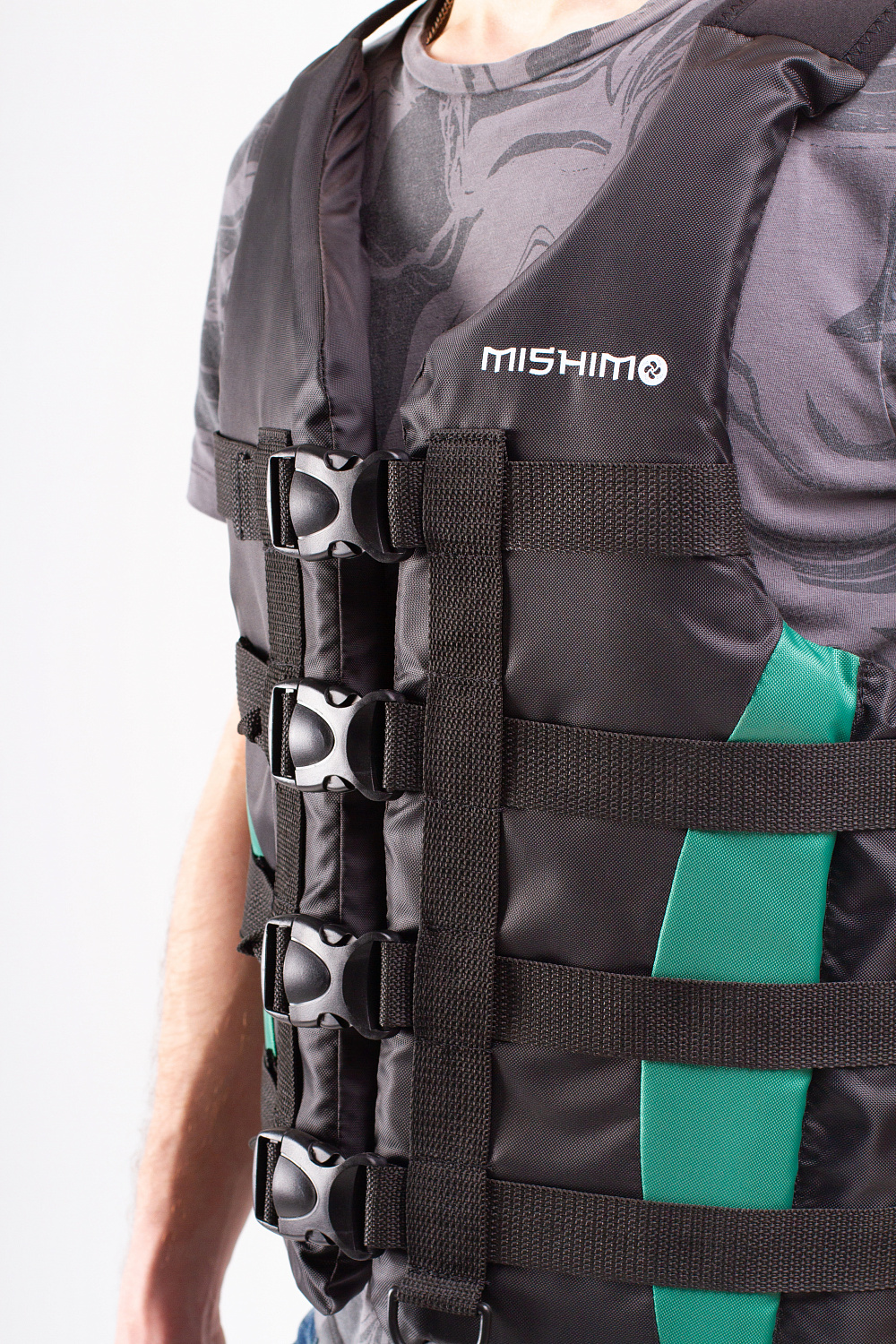 Жилет спасательный MISHIMO PRO Премиум качества Черно-зеленый в Петропавловске-Камчатском