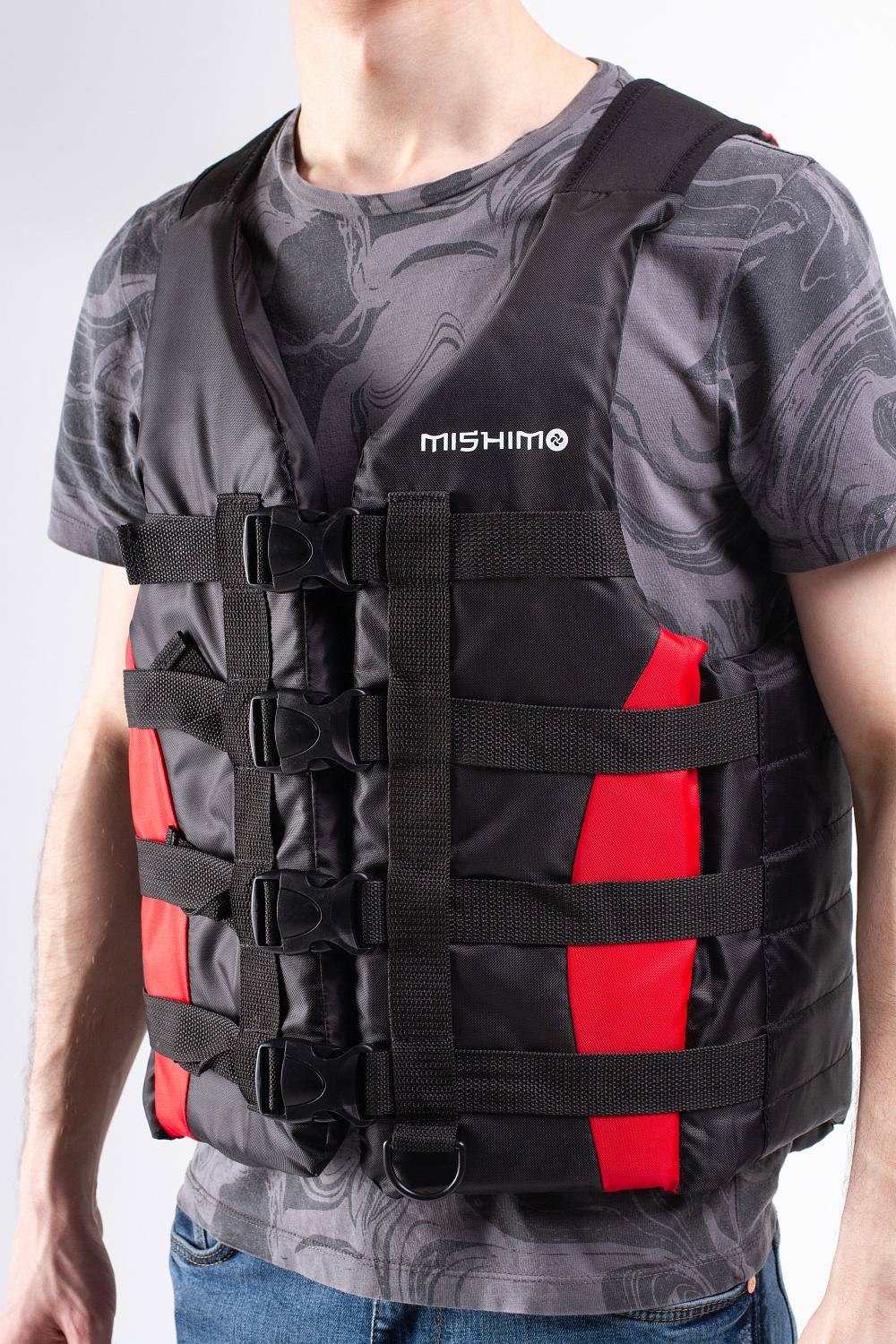 Жилет спасательный MISHIMO PRO Премиум качества Черно-красный в Петропавловске-Камчатском